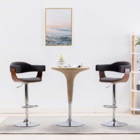 Kitchen stools 2 units curved wood and gray fabric by vidaXL, Kitchen stools - Ref: Foro24-283115, Price: 250,77 €, Discount: %
