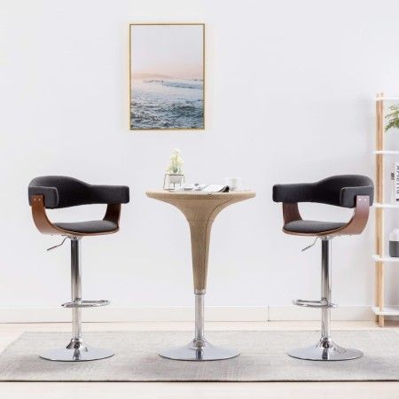 Küchenhocker 2 Einheiten aus gebogenem Holz und grauem Stoff von vidaXL, Küchenhocker - Ref: Foro24-283115, Preis: 250,77 €, ...