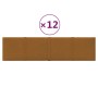 Paneles de pared 12 uds terciopelo marrón 60x15 cm 1,08 m²