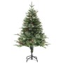 Árbol de Navidad con luces y piñas PVC PE verde 120 cm