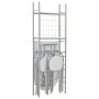 Set de comedor plegable con estante 3 piezas MDF y acero blanco