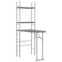 Juego de comedor plegable con estante 3 pzas MDF y acero negro
