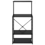 Black engineered wood microwave cabinet 60x39.6x123 cm by vidaXL, Kitchen utensil containers - Ref: Foro24-288238, Price: 68,...