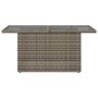 Mesa de jardín superficie de vidrio ratán PE gris 100x55x73 cm