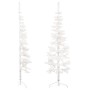 Medio árbol de Navidad artificial con soporte blanco 120 cm