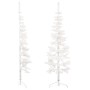 Medio árbol de Navidad artificial con soporte blanco 180 cm