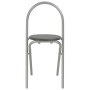 Juego de comedor plegable con estante 3 pzas MDF y acero negro