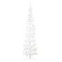 Medio árbol de Navidad artificial con soporte blanco 210 cm