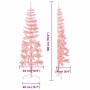 Medio árbol de Navidad artificial con soporte rosa 180 cm