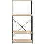 Armario microondas madera ingeniería negro roble 60x39,6x123 cm