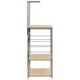 Mikrowellenschrank aus schwarzem Eichenholzwerkstoff, 60 x 39,6 x 123 cm von vidaXL, Behälter für Küchenutensilien - Ref: For...