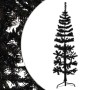 Medio árbol de Navidad artificial con soporte negro 150 cm