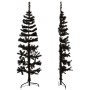 Medio árbol de Navidad artificial con soporte negro 150 cm