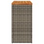 Mesa auxiliar jardín tapa madera ratán PE gris 58x27,5x55 cm