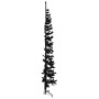 Medio árbol de Navidad artificial con soporte negro 240 cm