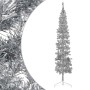 Medio árbol de Navidad artificial con soporte plateado 240 cm