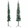 Medio árbol de Navidad artificial con soporte verde 120 cm