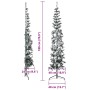 Mitad árbol Navidad artificial delgado con nieve 180 cm
