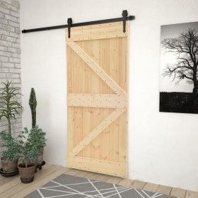 Puerta de madera maciza de pino 80x210 cm