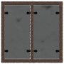 Mesa de jardín superficie cristal ratán PE marrón 55x55x37 cm