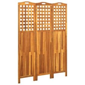 Biombo de 3 paneles madera maciza de acacia 121x2x170 cm de vidaXL, Divisores de ambientes - Ref: Foro24-311878, Precio: 113,...