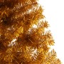 Medio árbol de Navidad artificial con soporte PET dorado 210 cm