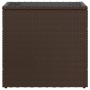 Mesa auxiliar jardín tapa vidrio ratán PE marrón 58x27,5x55 cm
