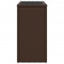 Mesa auxiliar jardín tapa vidrio ratán PE marrón 58x27,5x55 cm
