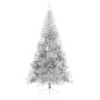 Medio árbol de Navidad artificial con soporte PET plata 240 cm