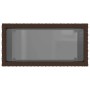 Mesa auxiliar jardín tapa vidrio ratán PE marrón 58x27,5x55 cm