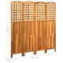 Paravent aus massivem Akazienholz mit 4 Paneelen 121x2x120 cm von vidaXL, Raumteiler - Ref: Foro24-311880, Preis: 162,16 €, R...