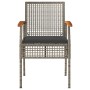 Set de muebles de jardín 4 pzas y cojines ratán sintético gris