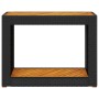 Mesa auxiliar jardín tapa madera ratán PE negro 100x40x75 cm