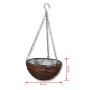 Cesta Redonda Colgante de Sauce Con Capa y Cadena - 4 Piezas