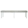 Banco madera caoba blanco y ratán Kubu natural 160x35x45 cm
