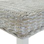Banco madera caoba blanco y ratán Kubu natural 160x35x45 cm