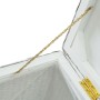 Caja almacenaje madera caoba blanco y ratán Kubu natural 110 cm
