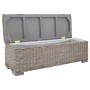 Caja de almacenaje madera caoba gris y ratán Kubu natural 110cm