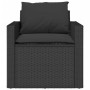 Juego de sofás jardín 4 pzas con cojines ratán sintético negro