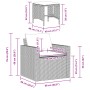 Set de sofás de jardín 4 pzas y cojines ratán sintético gris