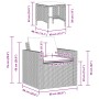 Set de sofás de jardín 4 pzas y cojines ratán sintético gris