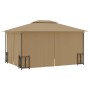 Pavillon mit Seitenwänden und Doppeldächern taupegrau 3x4 m von vidaXL, Zelte und Pavillons - Ref: Foro24-318545, Preis: 425,...