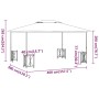 Pavillon mit Seitenwänden und Doppeldächern taupegrau 3x4 m von vidaXL, Zelte und Pavillons - Ref: Foro24-318545, Preis: 425,...
