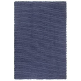 Alfombra rectangular algodón azul marino 180x250 cm
