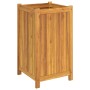 Jardinera con forro madera maciza de acacia 42x42x75 cm