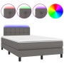 Boxspringbett mit Matratze und LED-grauem Kunstleder 120x200 cm von vidaXL, Betten und Lattenroste - Ref: Foro24-3134217, Pre...
