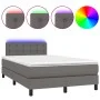 Cama box spring colchón y LED cuero sintético gris 120x200 cm de vidaXL, Camas y somieres - Ref: Foro24-3134217, Precio: 378,...