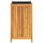 Jardinera con forro madera maciza de acacia 42x42x75 cm