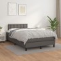 Cama box spring con colchón cuero sintético gris 120x200 cm de vidaXL, Camas y somieres - Ref: Foro24-3141117, Precio: 401,65...