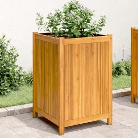 Jardinera con forro madera maciza de acacia 50x50x75 cm Jardinera con forro madera maciza de acacia 50x50x75 cm